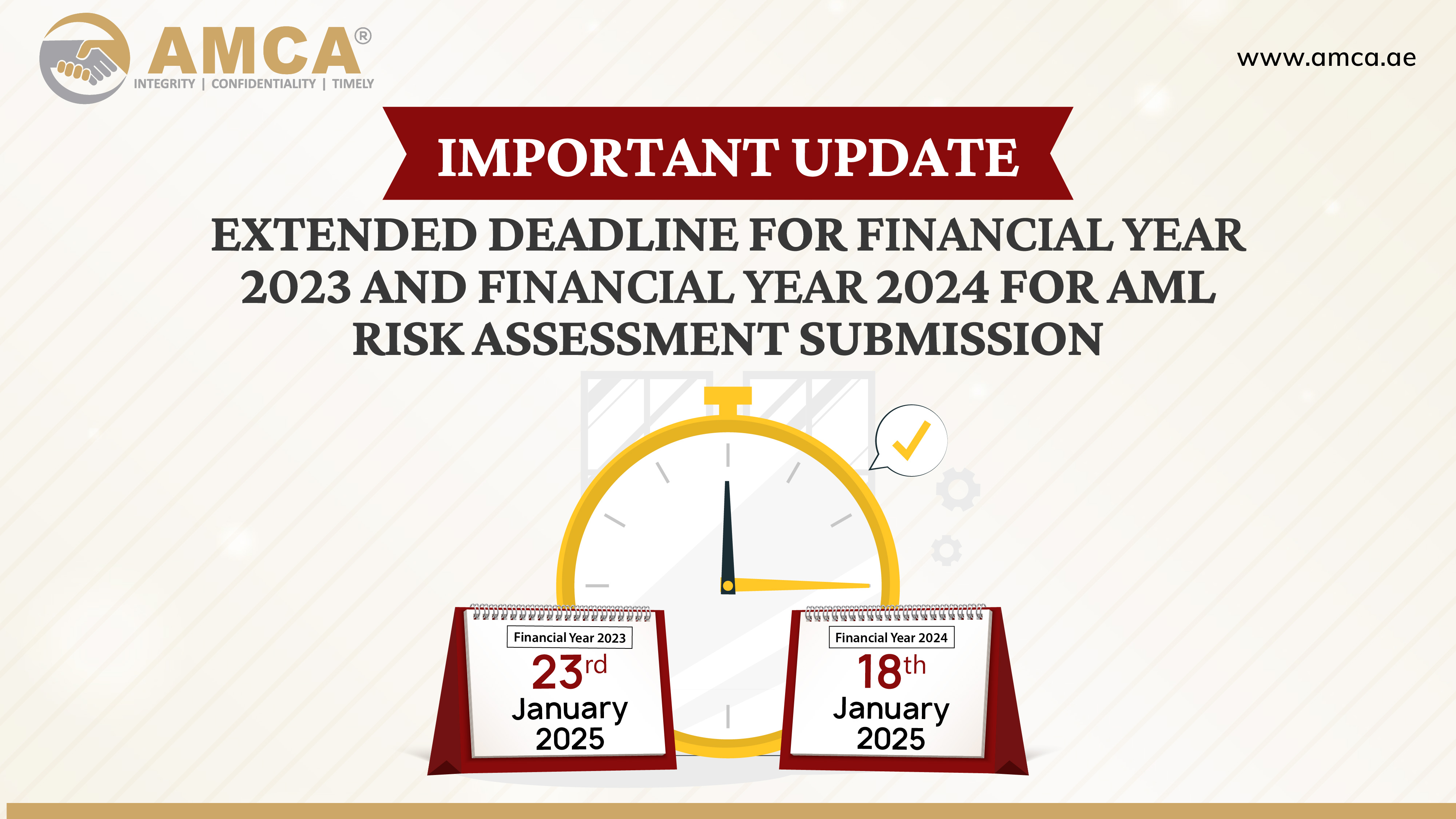 Important Update: Extended Deadline for AML Risk Assessment Submission